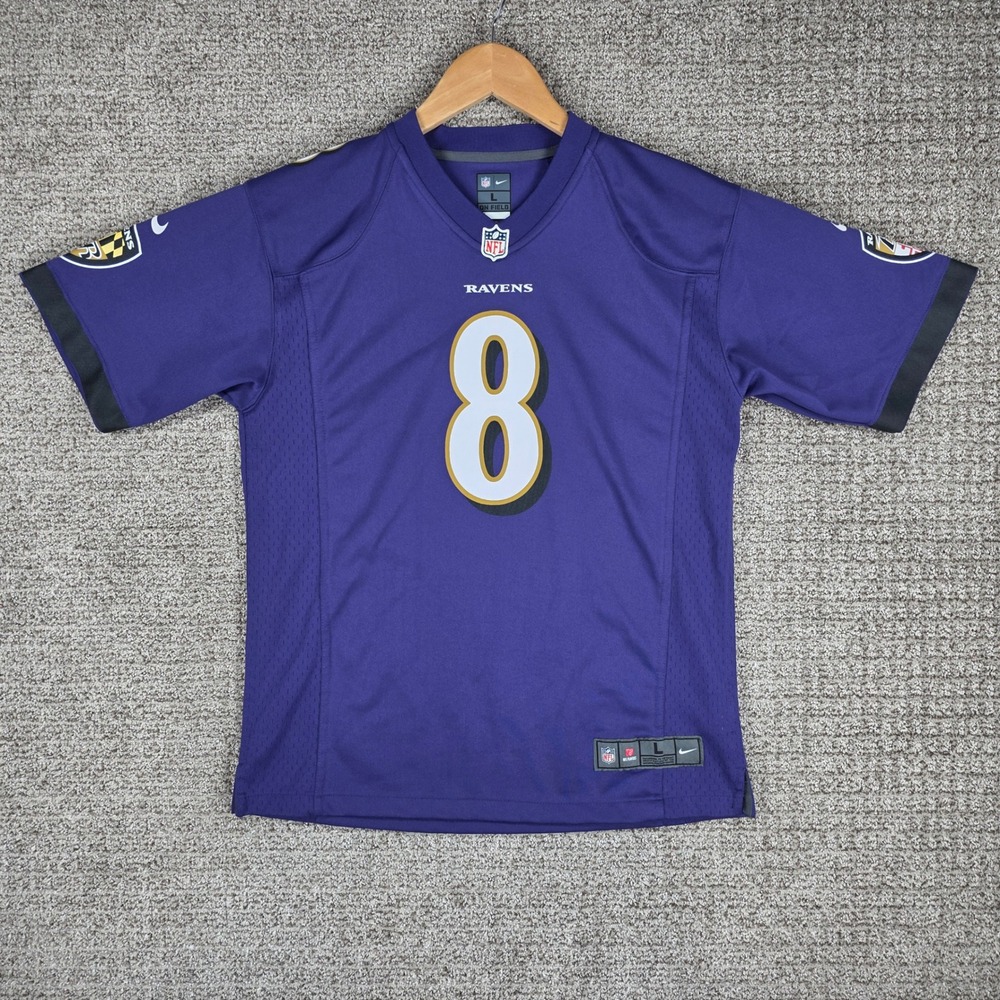 Nike Baltimore Ravens Lamar Jackson 8 NFL Jersey Womens L 14/16 Purple Football